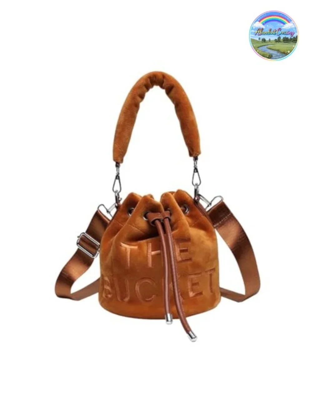 Mini Velvet Bucket Bag Crossbody Drawstring Hobo Purse for Women